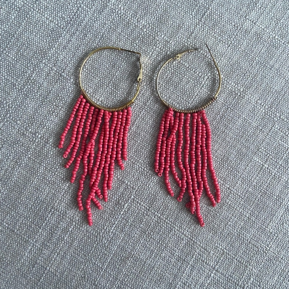 Pink and gold statement earrings
